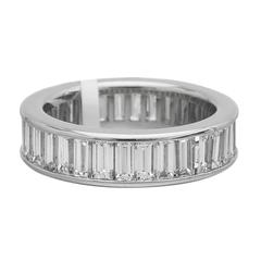 Baguette-Cut Diamond Platinum Eternity Band Ring