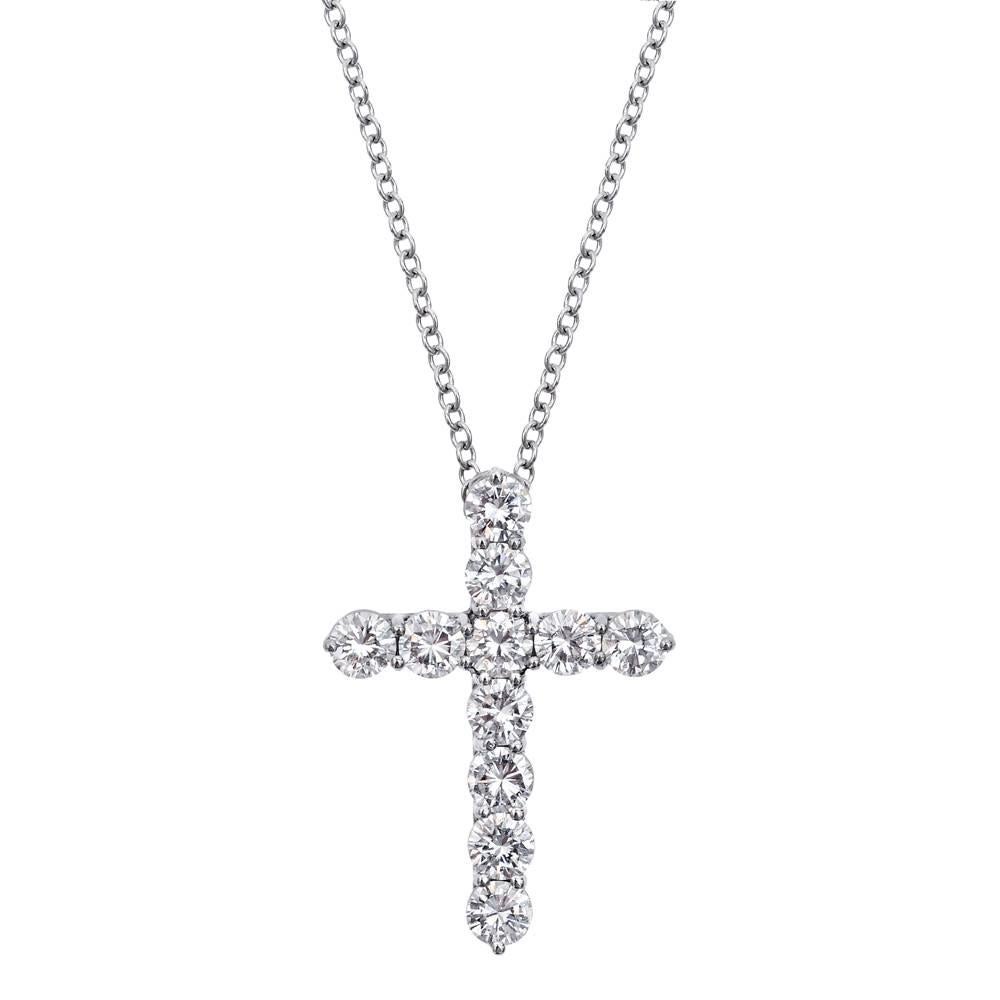 Diamond Platinum Cross Pendant 