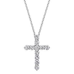 Diamond Platinum Cross Pendant 