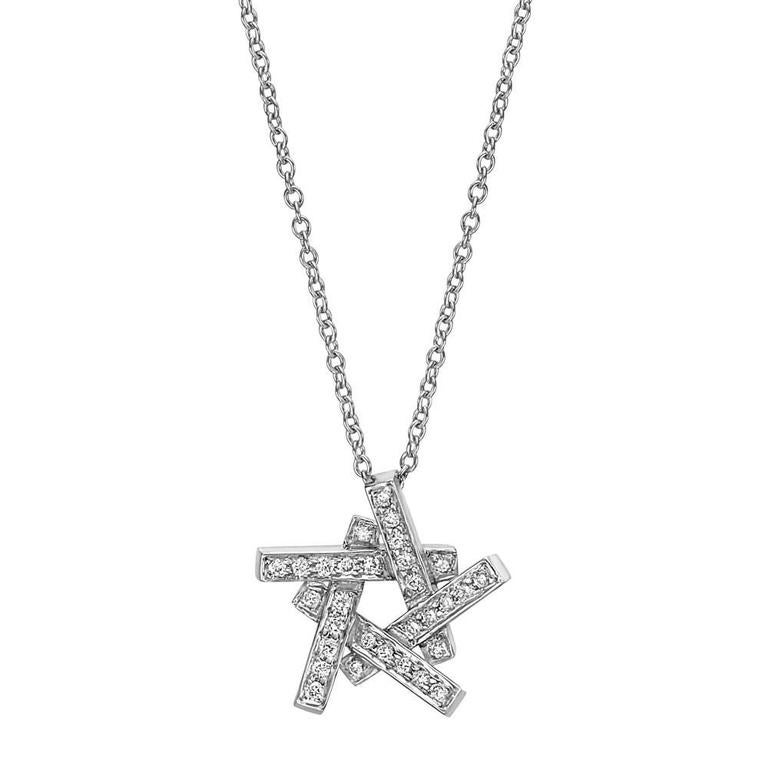 Tiffany Diamond White Gold Star Pendant Necklace at 1stDibs tiffany diamond star necklace