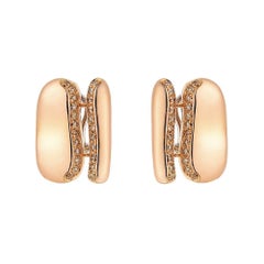 Antonini Brown Diamond Rose Gold Geometric Earrings