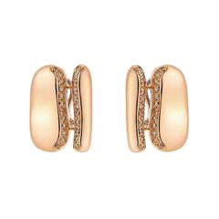 Antonini Brown Diamond Rose Gold Geometric Earrings 11
