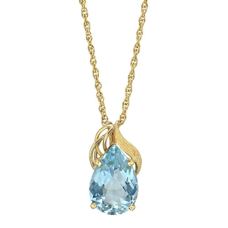 Aquamarine Gold Pendant Necklace at 1stDibs | aquamarine gold necklace