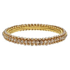 Brown Diamond Gold Sputnik Bangle Bracelet