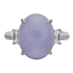 Lavender Jade and Diamond Platinum Ring