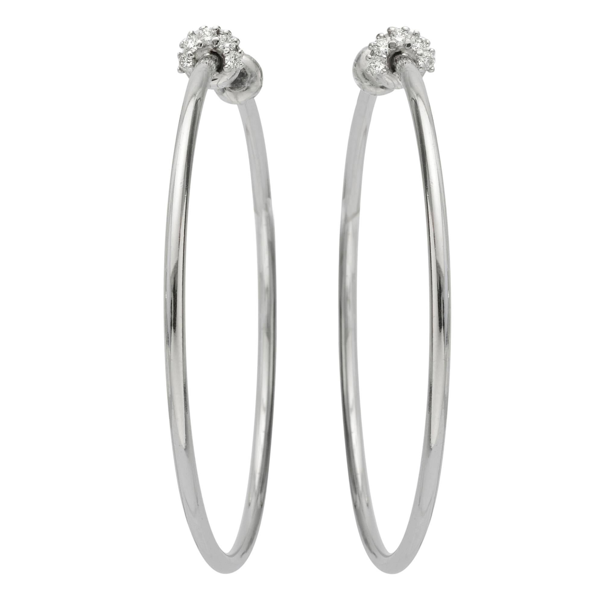 Paul Morelli White Gold Diamond Hoop Earrings