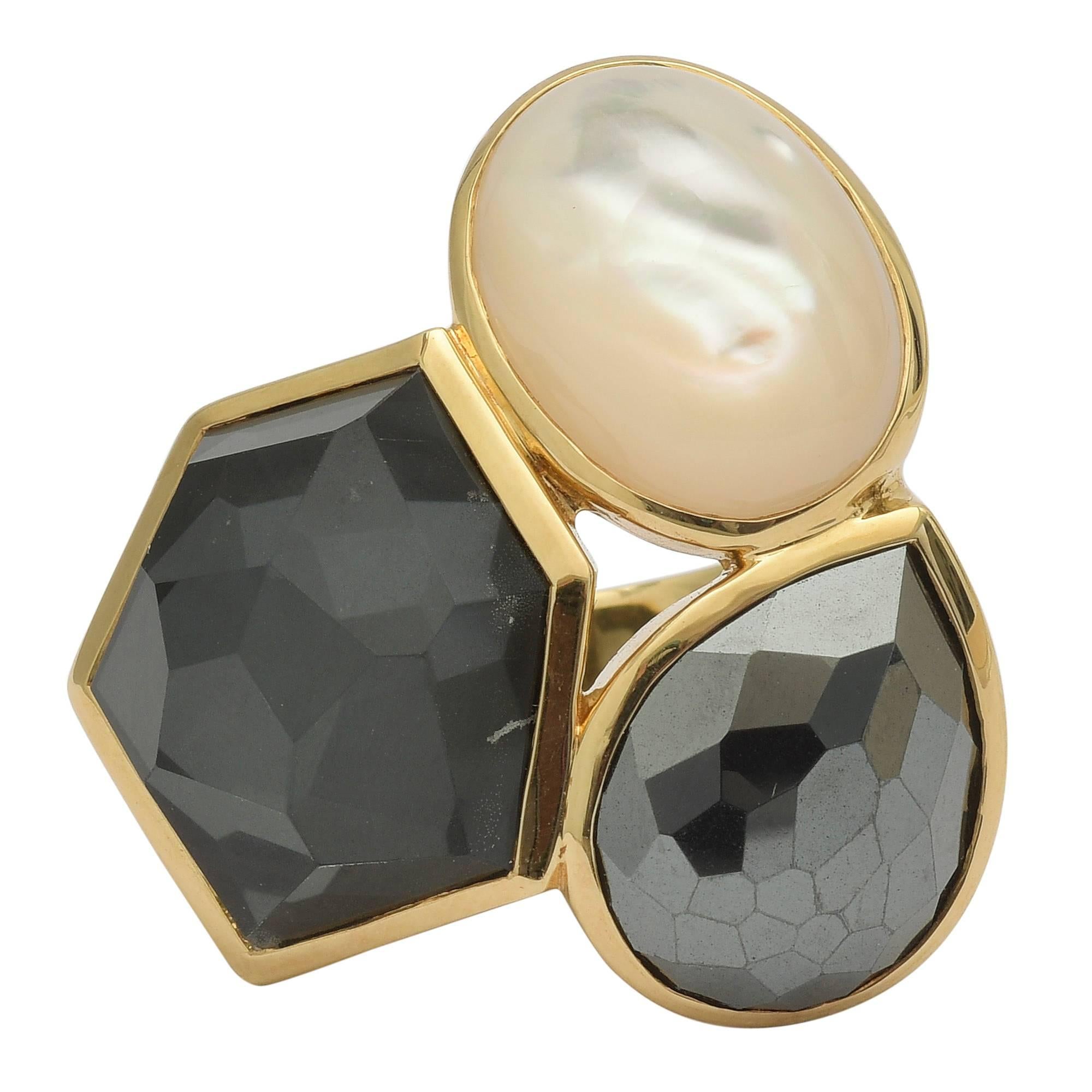 Ippolita Hematite Pearl Onyx Rock Candy Ring