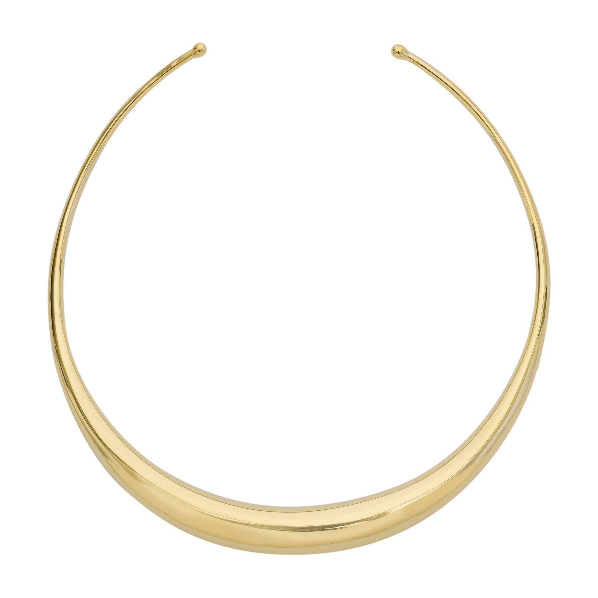 Yellow Gold Torque Collar Necklace