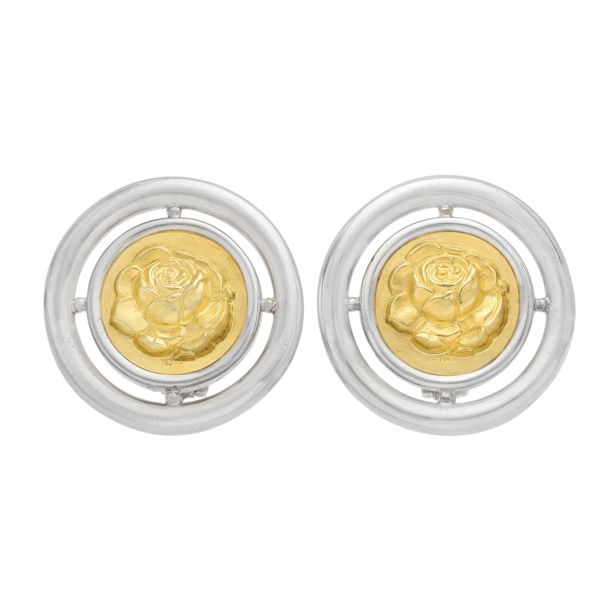 Lalaounis Silver Yellow Gold Earclips