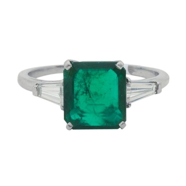 Colombian 1.50 carat Emerald Diamond  Ring
