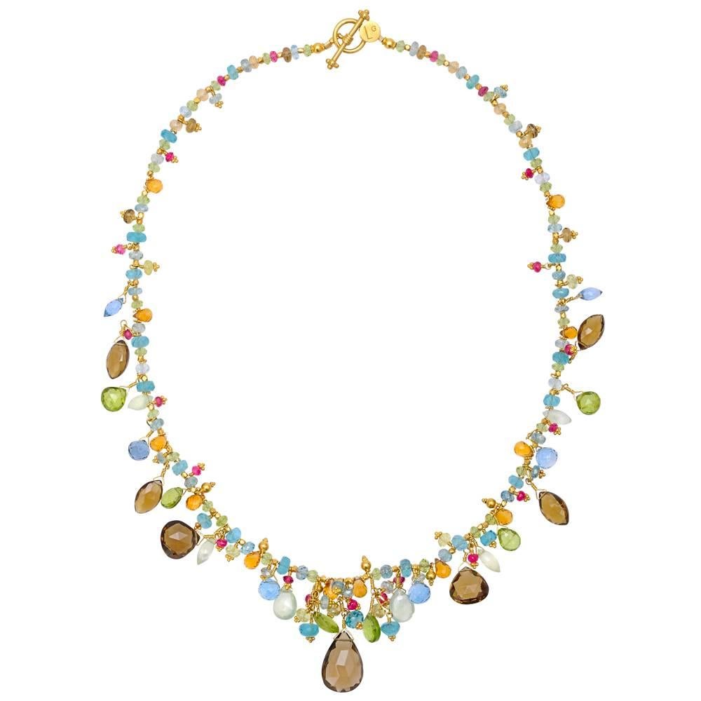 Laura Gibson Multicolored Gemstone Bead Necklace