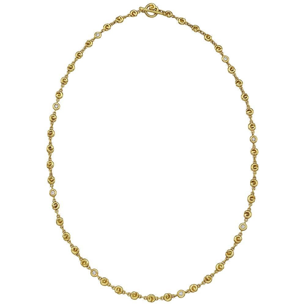 Erica Courtney Diamond Gold Swirl Link Necklace