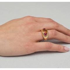 David Yurman - Bague 3 pierres en or:: citrine et tourmaline