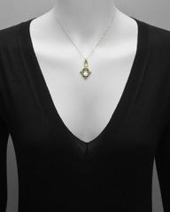 Judith Ripka Green Quartz Gold Enhancer Pendant