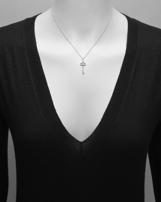 And Co Diamond Platinum Fleur De Lis Key Pendant At 1stdibs Diamond Fleur De Lis Key Pendant Necklace Mounted In Platinum On A