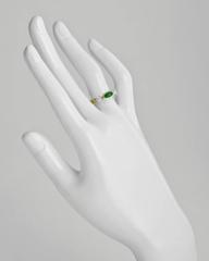 Pomellato Emerald and Diamond Twist Band Ring
