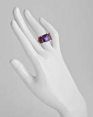 Valentin Magro ​Amethyst and Rubellite "Colori" Three-Stone Ring