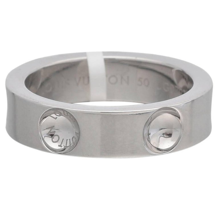 Louis Vuitton White Gold Empreinte Band Ring at 1stDibs