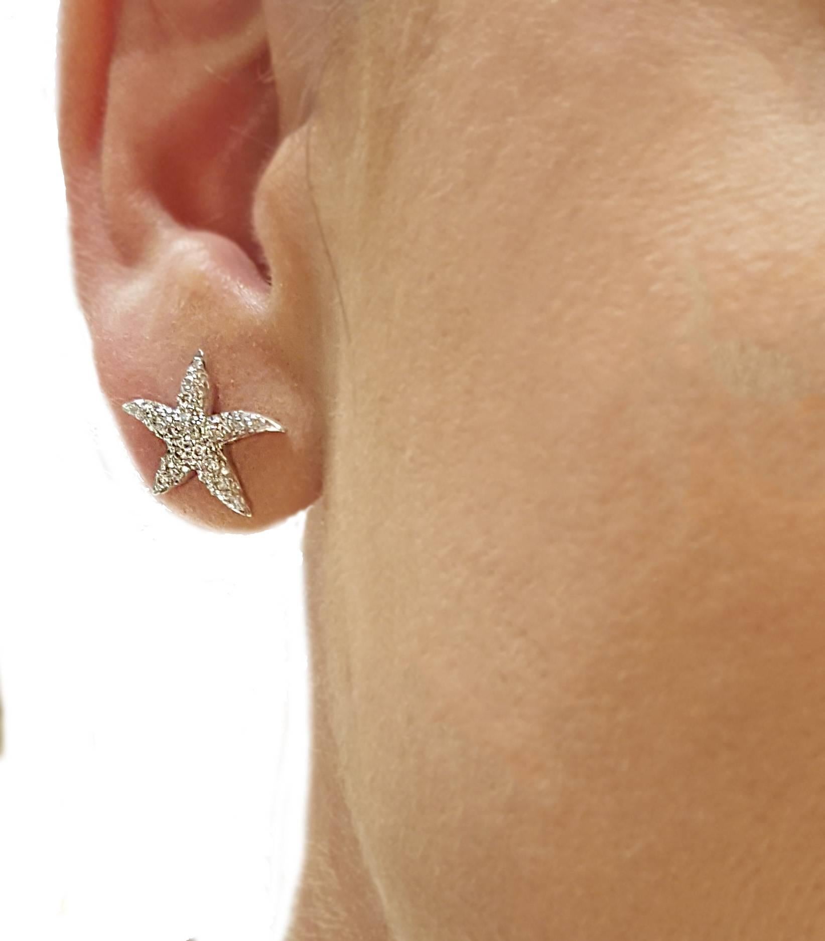 starfish earrings white gold