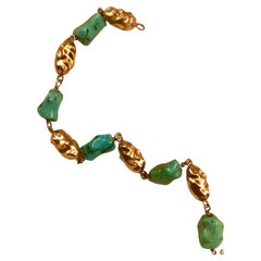 18kt gold and turquoise bracelet