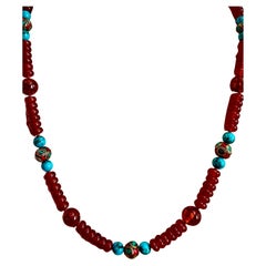 Collier de cornaline et turquoise
