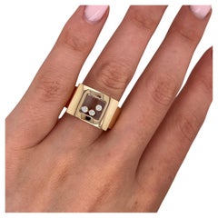 Chopard Happy Diamonds 18ct gold Ring Set mit 3 schwebenden Diamanten