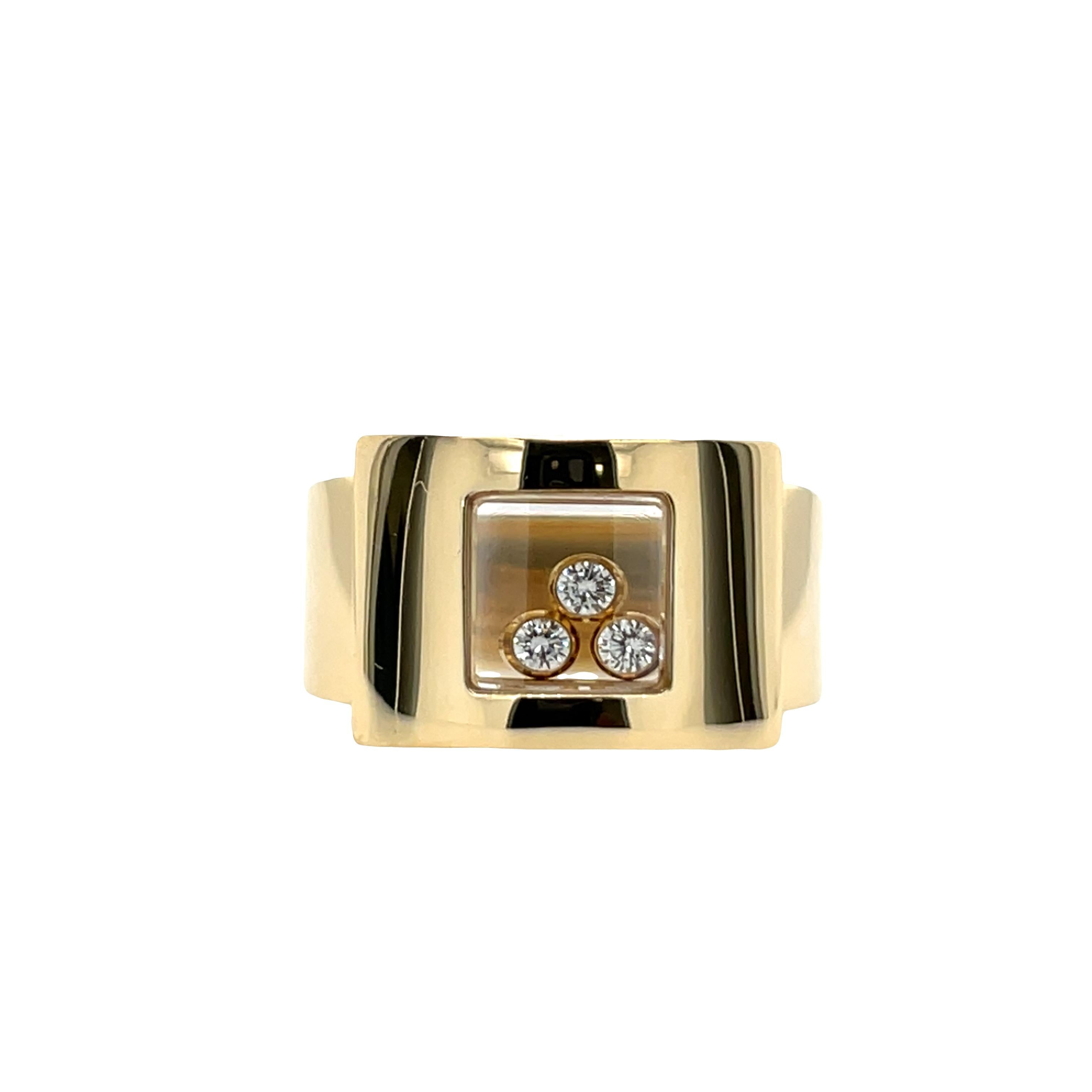 Chopard Happy Diamonds 18ct gold Ring Set mit 3 schwebenden Diamanten Damen im Angebot
