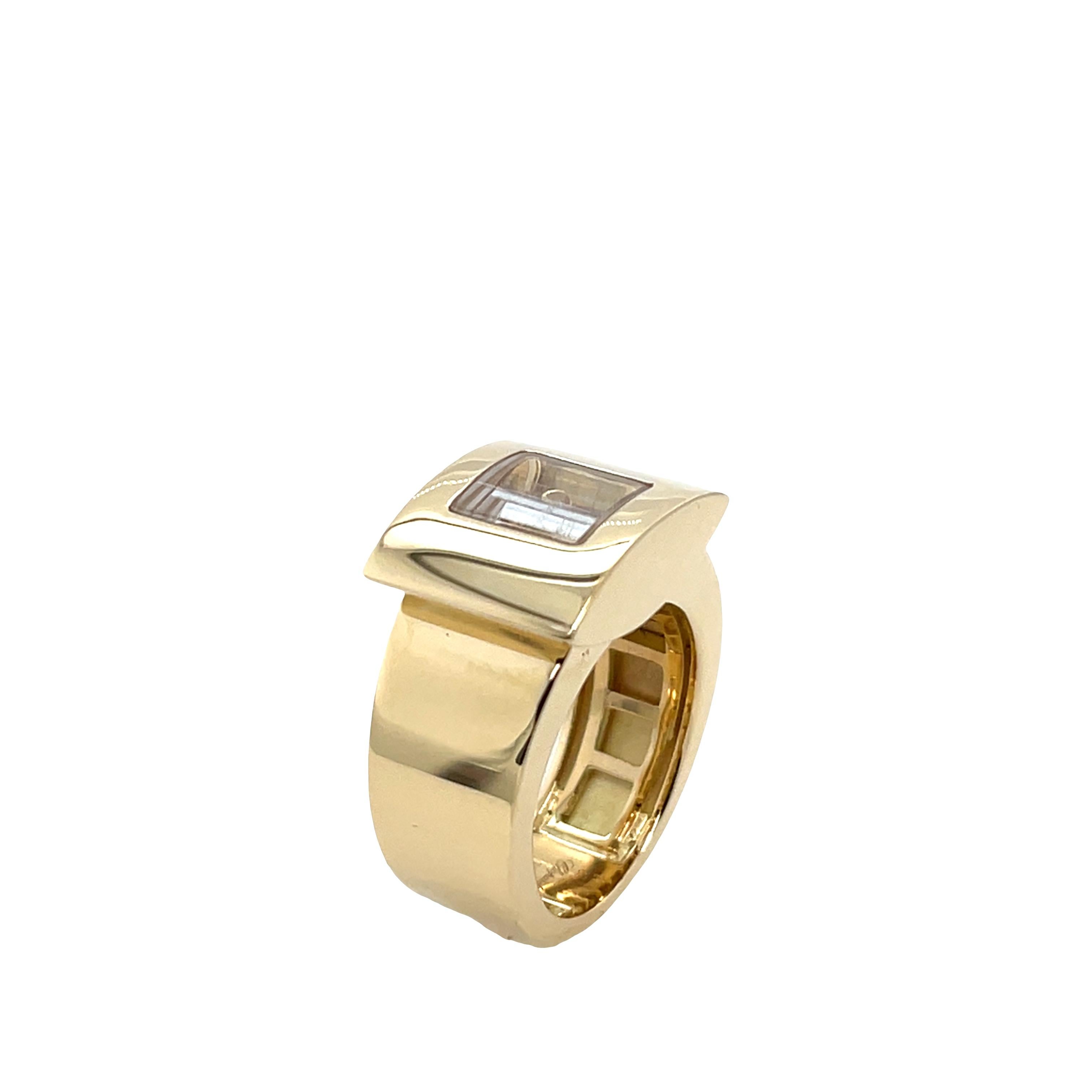 Chopard Happy Diamonds 18ct gold Ring Set mit 3 schwebenden Diamanten im Angebot 2