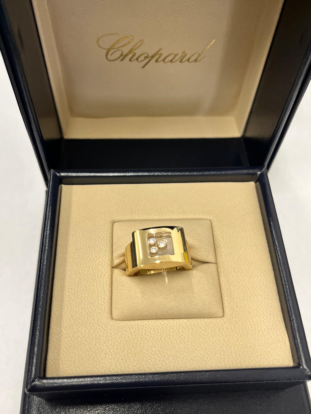 Chopard Happy Diamonds 18ct gold Ring Set mit 3 schwebenden Diamanten im Angebot 3