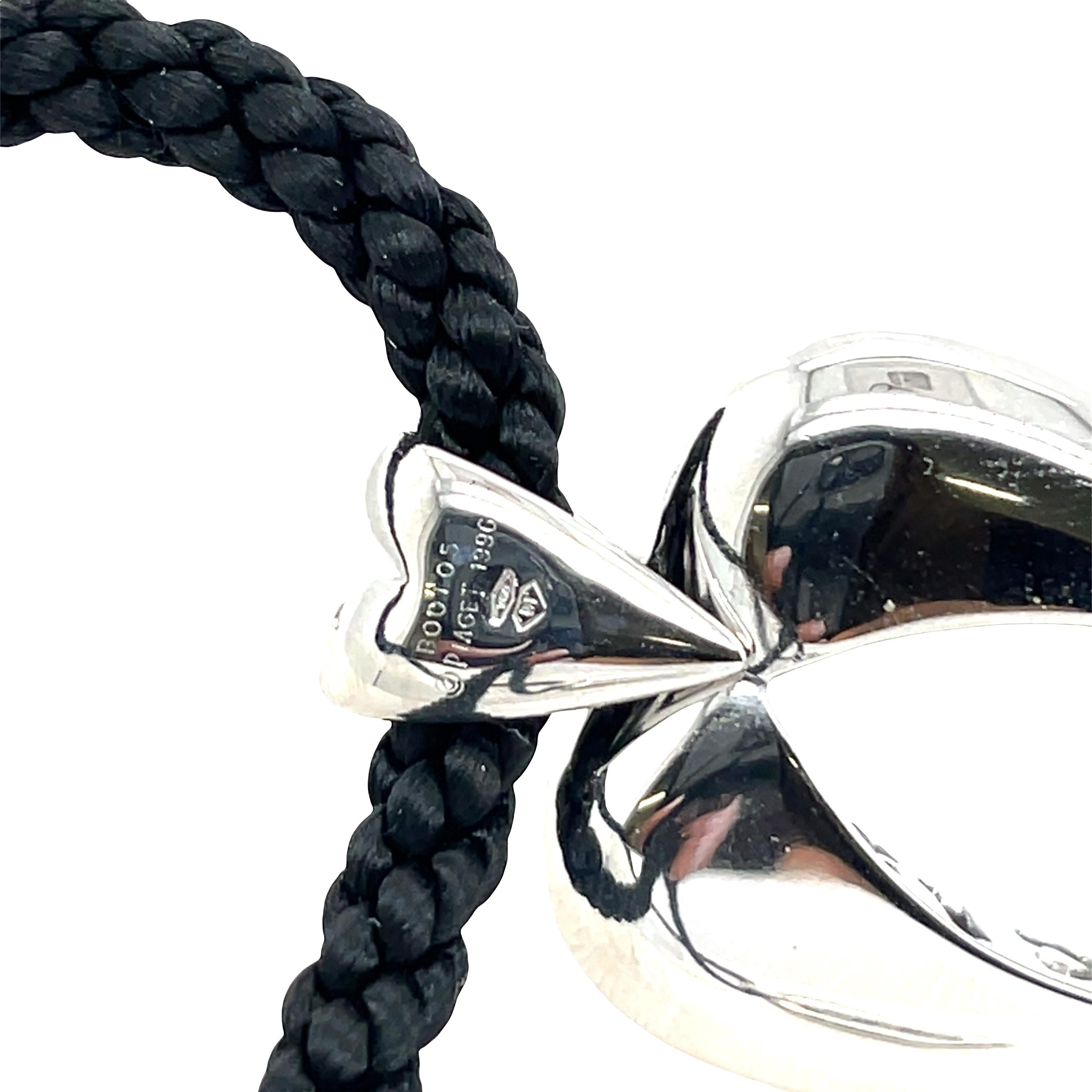 Pendentif Piaget Coeur en or blanc avec diamants B00105, 1990 Excellent état - En vente à London, GB