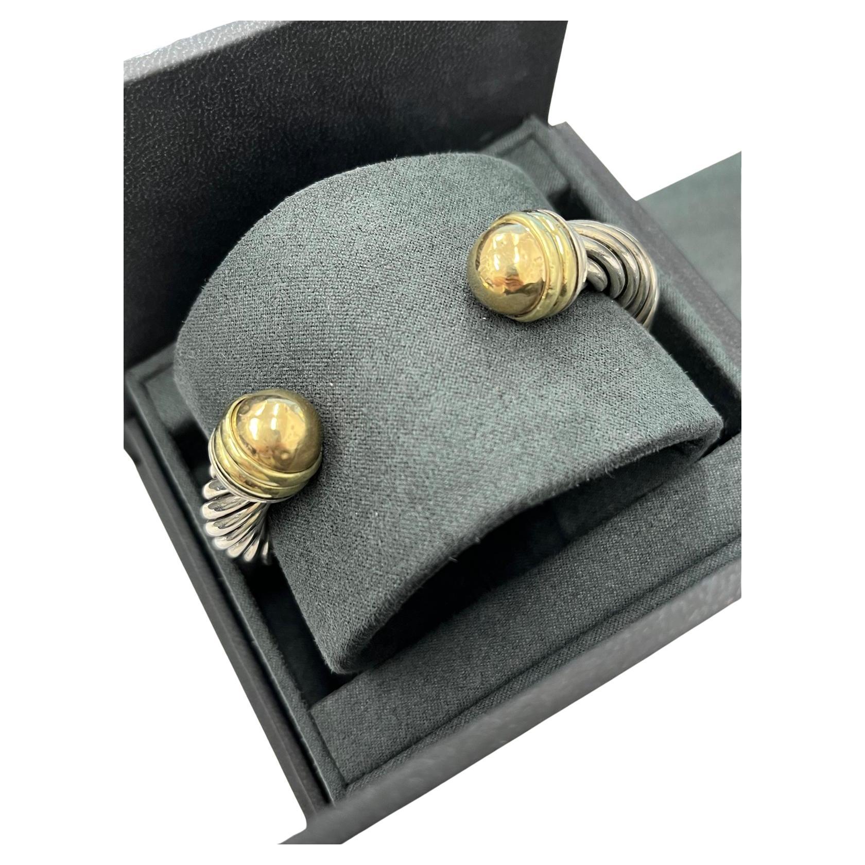 Brazalete de cable David Yurman, oro amarillo de 18 ct y plata