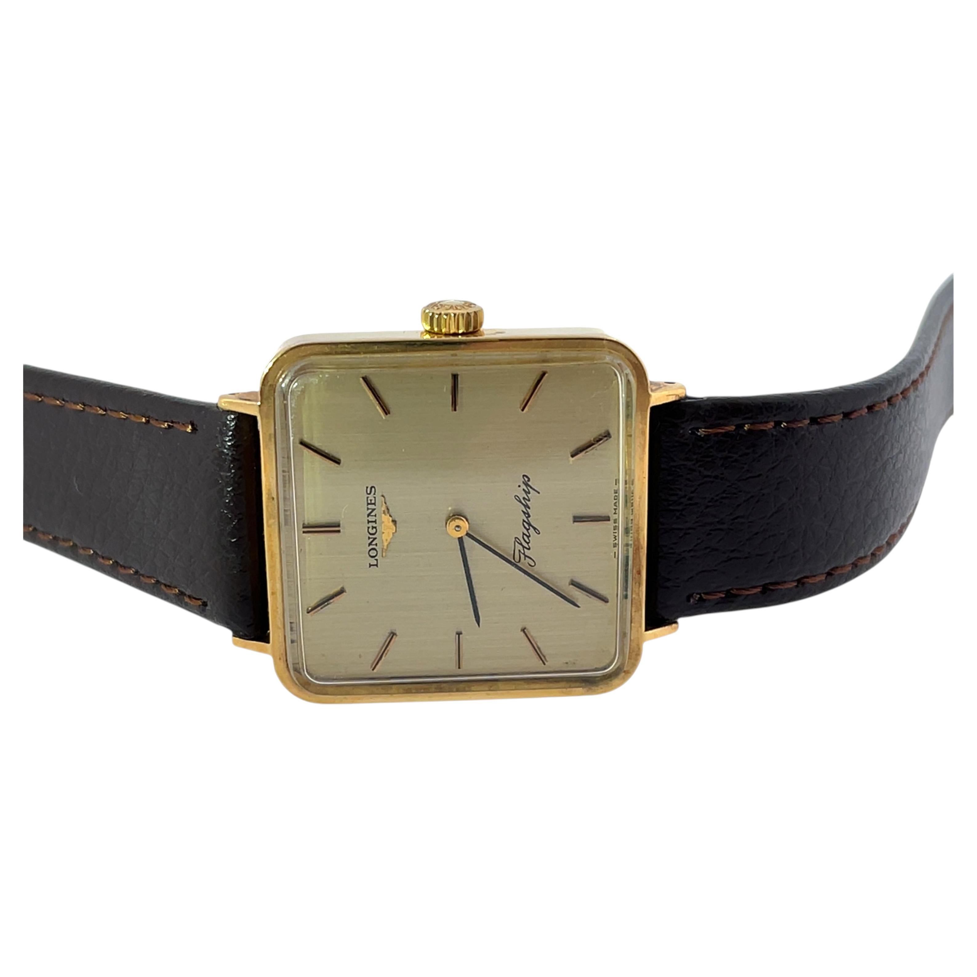 Vintage Longines Square Flagship Watch in 18ct Yellow Gold