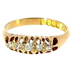 Vintage 5 Stone Diamond Ring – 18ct Yellow Gold, 0.17ct Natural Diamonds