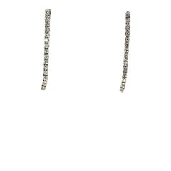 Pendientes de gota de oro blanco de 18 quilates con diamantes – Diamantes naturales de 0,90 quilates