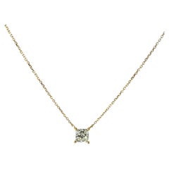 18ct Yellow Gold Diamond Pendant – 0.51ct GIA Natural Princess Cut Diamond