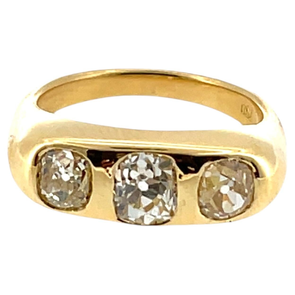 3 Stone Diamond Ring – 18ct Yellow Gold, 2.20ct Natural Diamonds For Sale