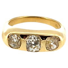 Anello con 3 diamanti – Oro giallo 18 carati, diamanti naturali da 2,20 carati