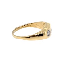 Anillo gitano vintage con tres diamantes – Oro amarillo de 18 quilates, diamantes naturales de 0,40 quilates