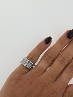 Bvlgari B. Zero 1 Ring 3 Bands Diamond Ring 0.89ct In 18ct White Gold, Size 49