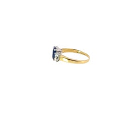 3 -Stone Sapphire & Diamond Ring – 18ct Yellow & White Gold