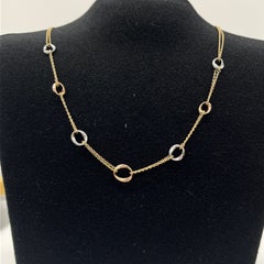 9ct Yellow, Rose and White Gold Chain Necklace, 4.2g