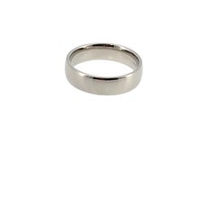 Platinum Flat Court 5.7mm Wide Wedding Band, Size R1/2