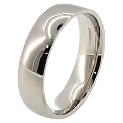 Platinum Flat Court 5.7mm Wide Wedding Band, Size R1/2