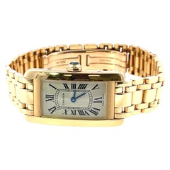 Cartier Tank Américaine SM12975 – Montre à quartz en or jaune 18 carats