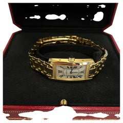 Cartier Tank Américaine SM12975 – Montre à quartz en or jaune 18 carats
