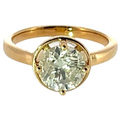 Solitärring mit Naturdiamant – 2,08 ct, 18 Karat Gelbgold