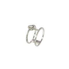 Messika 18ct White Gold Diamond Pavé Ring Glam'Azone 2 Rows- D57772