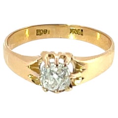 Bague solitaire en diamant – 1,03 ct, H-FL, or jaune 18 carats