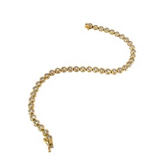 Pulsera de tenis con diamantes: diamantes redondos naturales de 3,60 ct en oro amarillo de 18 quilates
