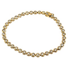 Pulsera de tenis con diamantes: diamantes redondos naturales de 3,60 ct en oro amarillo de 18 quilates